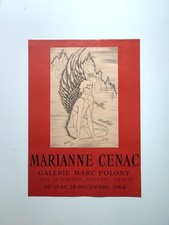 Marianne Cenac Affiche Exposition 1964 Galerie Polony Exhibition Poster
