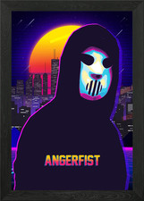 Angerfist Retro Poster Framed