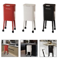 Poubelle de cuisine à roulettes en polypropylène, design étroit, gain de