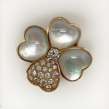 VAN CLEEF & ARPELS COSMOS MOP DIAMONDS AND GOLD RING SIZE 52