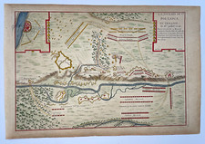 UKRAINE BATTLE OF POLTAVA 1714 NICOLAS DE FER ANTIQUE MAP 18TH CENTURY