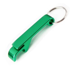  3 EN 1 Ouvre-Bouteille - ouvre canette Porte-Clé Aluminium couleur vert 