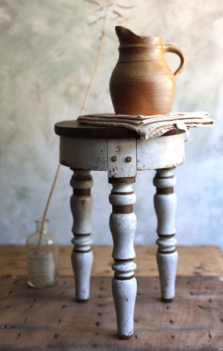 Antique painted wooden - antique, stool