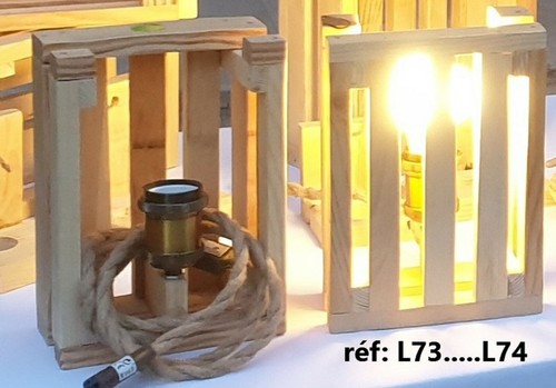 Lampes bois flotté - bois,