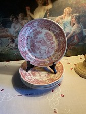 VILLEROY ET BOCH - BURGENLAND ROUGE - LOT DE 6 ASSIETTES PLATES (24 CM) EN TBE