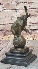 Collection Statue Bronze Sculpture Animal Bugatti Signée Africain Éléphant Deco