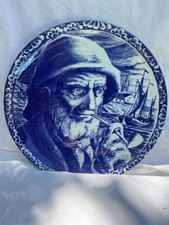 Delft Decorative Wall Art Plate, Traditional Nautical Theme, Fisherman Seaside