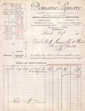 PARIS - FACTURE DEMARIA LAPIERRE - PHOTOGRAPHIE ET CINEMATOGRAPHIE - 1908