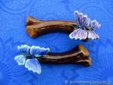 Ensemble porte couteau ancien Papillon Faience