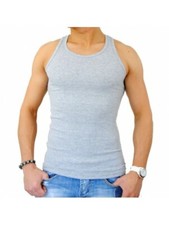 G.T.I.1 Débardeur homme 100% coton ,Marcel homme, maillot de corps Gris