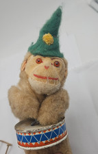 ANCIEN JOUET AUTOMATE MECANIQUE SINGE AU TAMBOUR A RESTAURER MADE WESTERNGERNANY