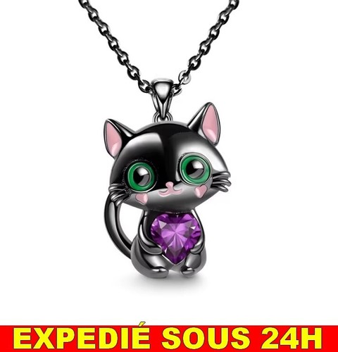 Collier pendentif chat - ✅,