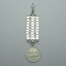 Saint George slays the dragon. Antique Chain for Watch. French Jewelry.