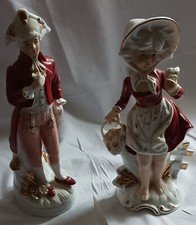 statuettes couple style scene galante en ceramique 20cm ( sans marque )