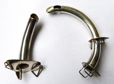 Canule de trachéotomie N°4 en argent Instrument médical chirurgie silver