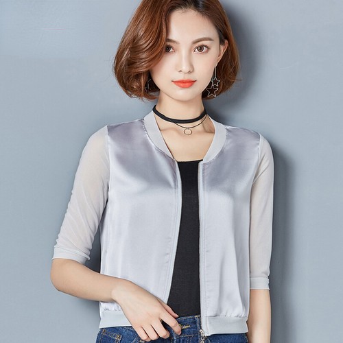 Femme satin maille manteau - maille,