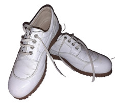Chaussures blanches à lacets pour femme, de la marque TERRY, en véritable cuir.