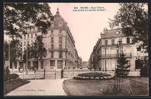 Cpa reims rue - thiers, vue