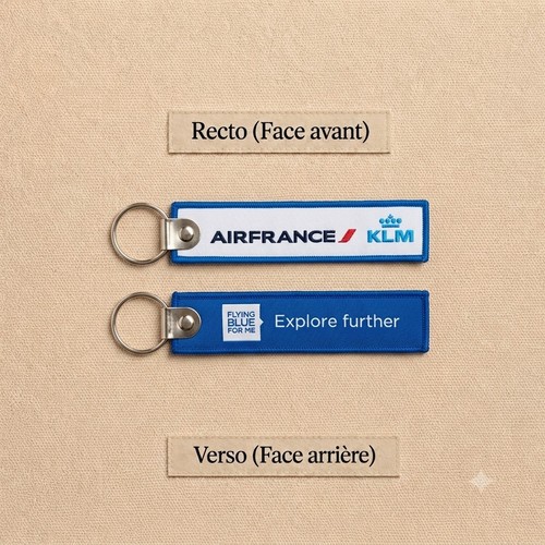 Porte clé brodé avion - clé, flamme