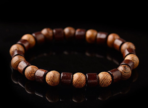 Bracelet perles bois - de, en