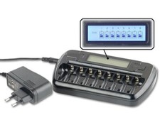 Chargeur pour 8 accus AA/AAA avec minuteur de sécurité - avec Refresh & écran -