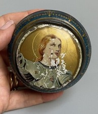 Boîte à Bonbons vintage en tôle émaille JEANNE D'ARC Bonbons Barnier