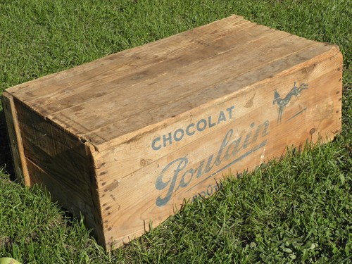 Ancien caisse bois chocolat - bois,