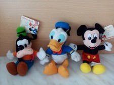 TRIO PELUCHE DISNEYLAND PARIS DONALD DUCK   DINGO  ET MICKEY de 2000