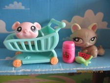PETSHOP DUO : CHAT SPHYNX N°1370 BIS/1505+ SOURIS N°1371 + ACCESSOIRES D'ORIGINE