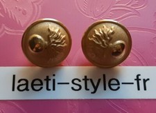 N0908 lot 2 boutons d'uniforme infanterie 17mm doré militaire militaria armée 