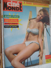 CINEMONDE NO 1457-07/1962-PHOTO VESPA-JOHNNY HALLYDAY-MICHELE MORGAN--FILMS-