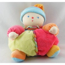 Doudou lutin clown patapouf rose vert bleu jaune COROLLE  38 cm - 2021
