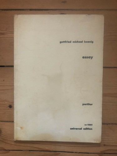 Essai gottfried michael koenig - essai,