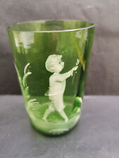 Verre décor enfant Mary Gregory fin XIXe  très bon état hauteur 10,5 cms