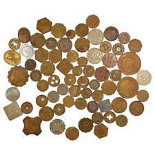 France - LOT de 70 jetons de jeu et de consommation laiton aluminium maillechort