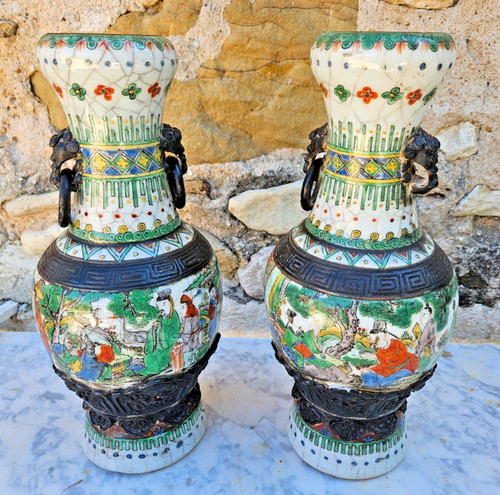 Xix siecle paire vases en - paire,