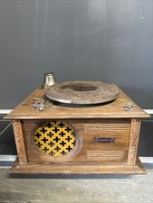 Ancien gramophone MELOPHONE bois sculpter