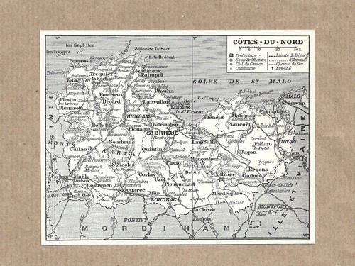 Carte ancienne côtes nord - côtes,
