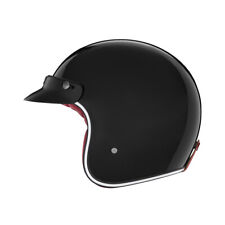 NOX OPEN JET HELMET N243 SOLID COLOUR GLOSS BLACK SIZE L