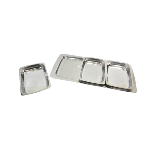 Service aperitif inox - inox, plat
