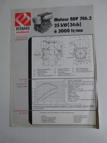 Prospectus moteur fixe bernard - moteur,