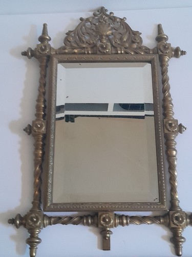 Ancien miroir bronze à - miroir,