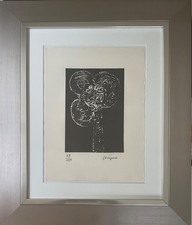 LADISLAS KIJNO BELLE GRAVURE ORIGINALE COMPOSITION ABSTRAITE NOIR ET BLANC