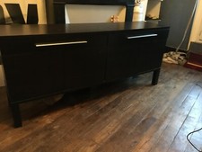 Enfilade noire, meuble en bois, bon état 