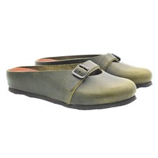Sandales Sabot Vert Olive Bas