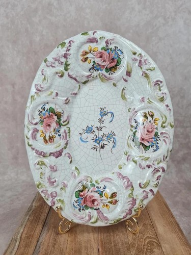 Plat ancien faïence décor - plat,