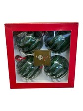 Mikasa 4 Pièce Soufflé Verre Vacances Noël Tree Grand Ornement Balles Vert