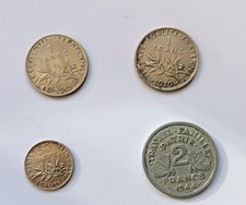 Lot 4 pièces monnaie française 19e et 20e siècle