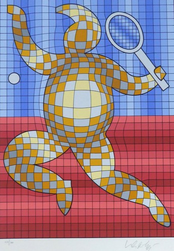 Victor vasarely tennis lecteur - vasarely,