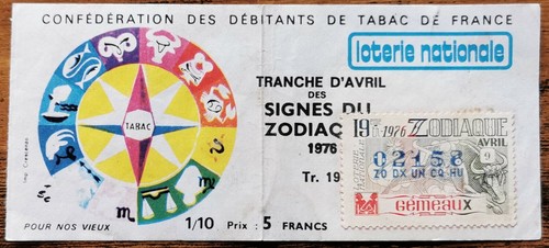 Billet loterie nationale - , avril